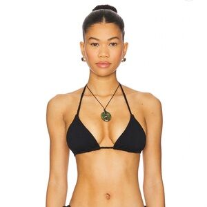 LULI FAMA wavy seamless triangle bikini top